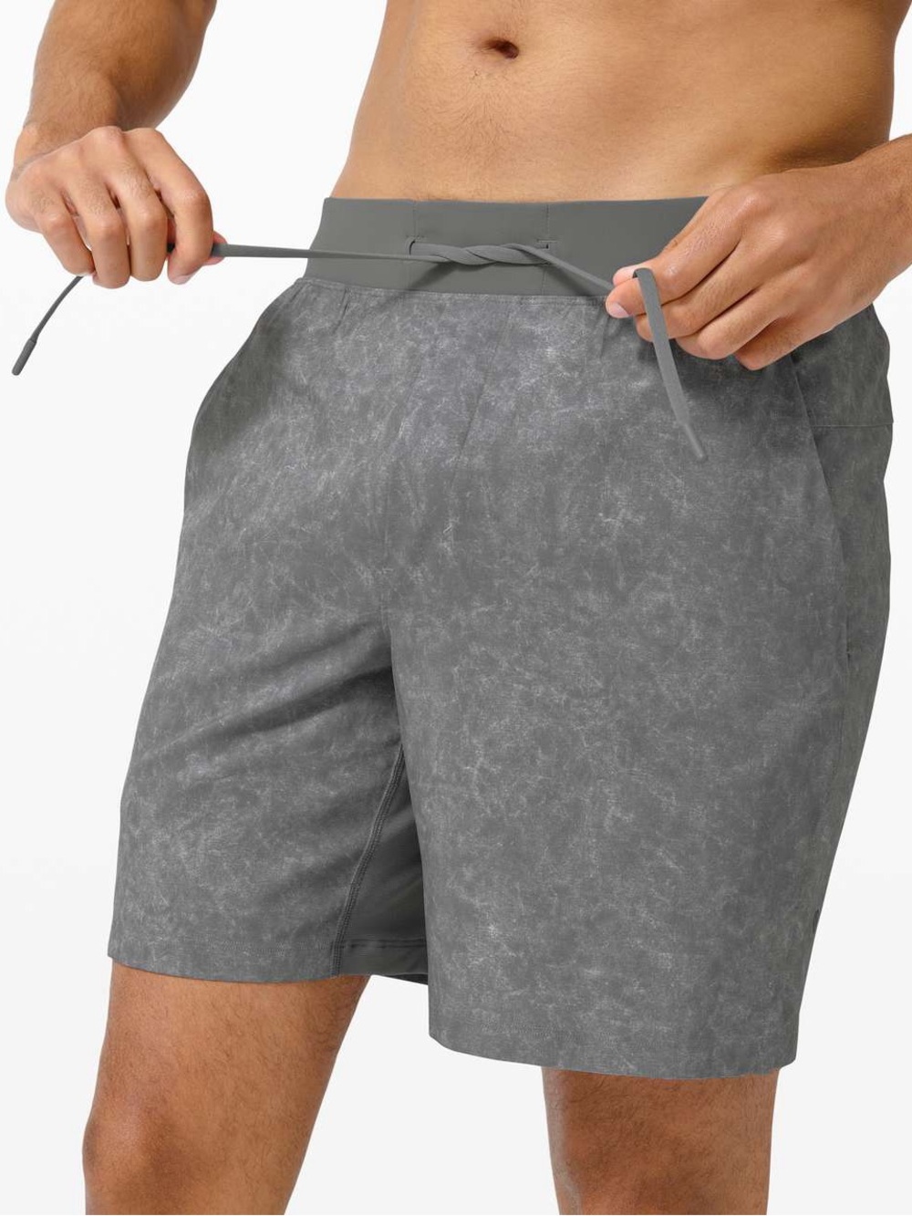 NWT Lululemon T.H.E. Linerless Short 7” in Gravel Dust Asphalt Grey Multi Size L